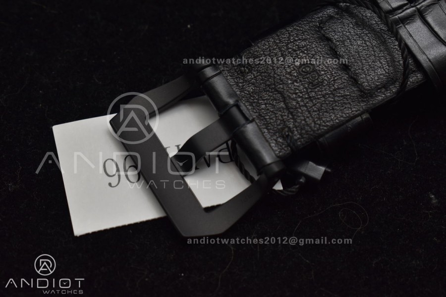 PAM1096 W Luminor GMT 42mm Titanium VSF 1:1 Best Edition Black Dial on Black Leather Strap P.9011 Super Clone