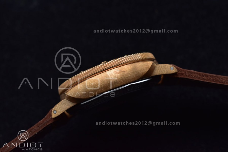 PAM968 V Bronzo VSF 1:1 Best Edition Brown Ceramic Bezel and Dial on Brown Calfskin Strap P.9010 Clone
