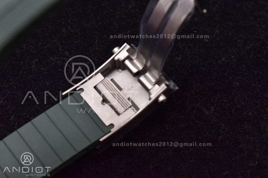 SuperOcean Automatic 42 SS BLSF 1:1 Best Edition Orange Dial on Green Rubber Strap A2824