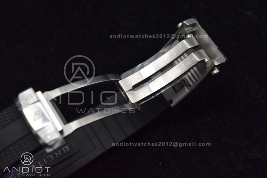 SuperOcean Automatic 42 SS/RG BLSF 1:1 Best Edition Black Dial on Black Rubber Strap A2824