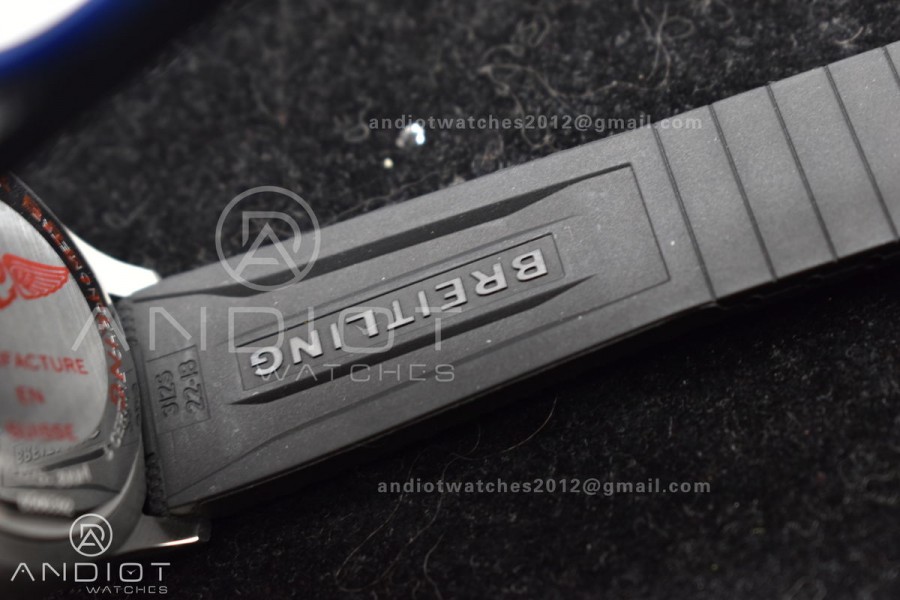 SuperOcean Automatic 42 SS/RG BLSF 1:1 Best Edition Black Dial on Black Rubber Strap A2824