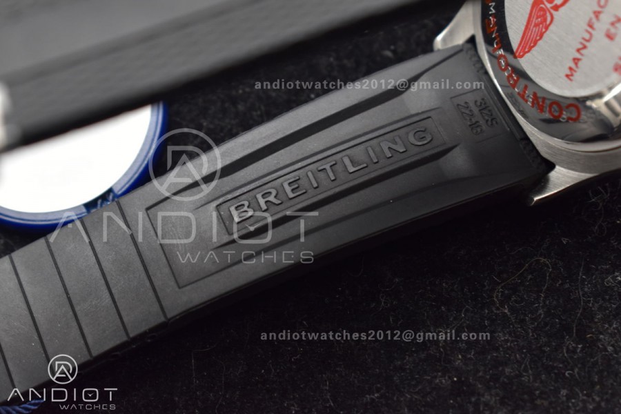 SuperOcean Automatic 42 SS/RG BLSF 1:1 Best Edition Black Dial on Black Rubber Strap A2824