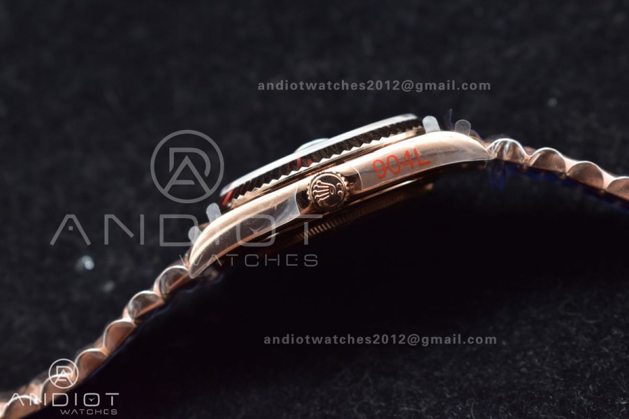 DayDate 40 RG GMF Tungsten Weighted 904L Steel Green Dial Roman Markers on President Bracelet A2836 V2