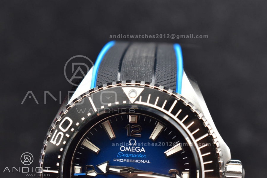 Seamaster 6000M Ultra Deep SS TF 1:1 Best Edition Blue Dial Black Ceramic Bezel on Black Rubber Strap A2824