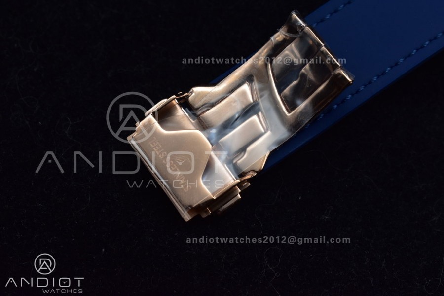 Classic Fusion 45mm SS HBF 1:1 Best Edition Blue Dial with Diamond Bezel on Blue Gummy Strap A2892