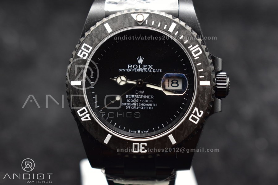 Submariner DIW DLC VSF 1:1 Best Edition Full Black Dial On DLC Bracelet VS3135