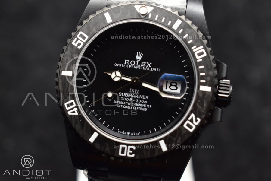 Submariner DIW DLC VSF 1:1 Best Edition Full Black Dial On DLC Bracelet VS3135