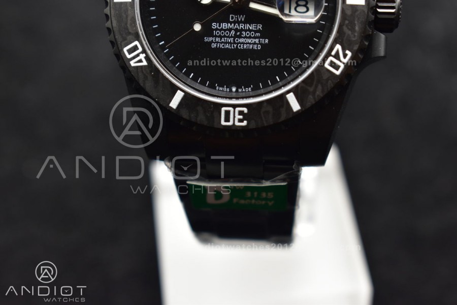 Submariner DIW DLC VSF 1:1 Best Edition Full Black Dial On DLC Bracelet VS3135