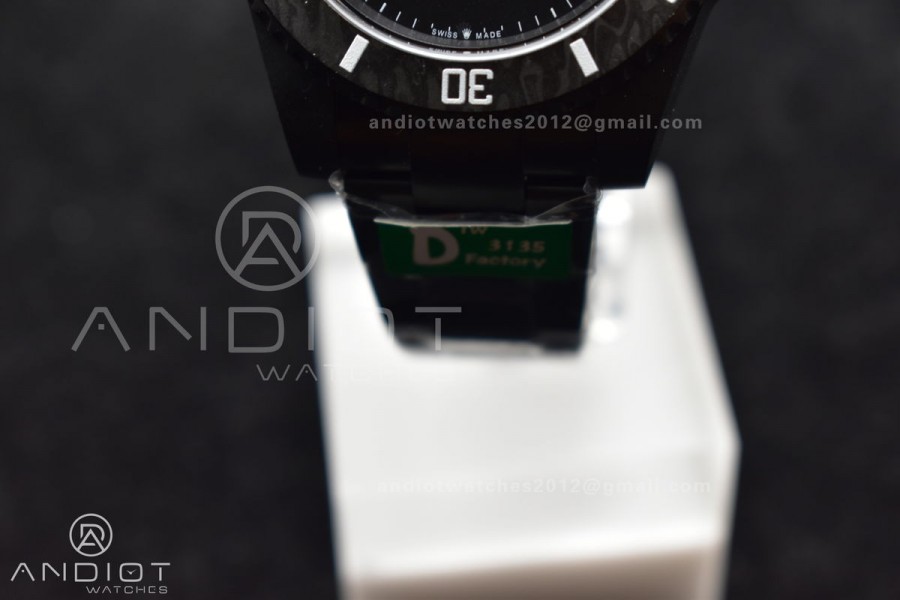 Submariner DIW DLC VSF 1:1 Best Edition Full Black Dial On DLC Bracelet VS3135