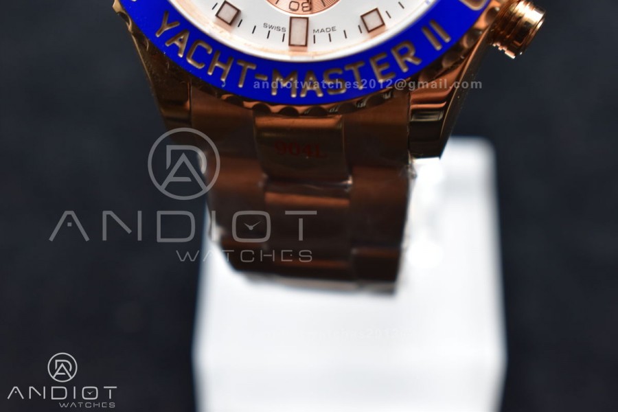 YachtMaster II 116685 RG Blue Ceramic GMF 1:1 Best Edition on RG Bracelet A7750