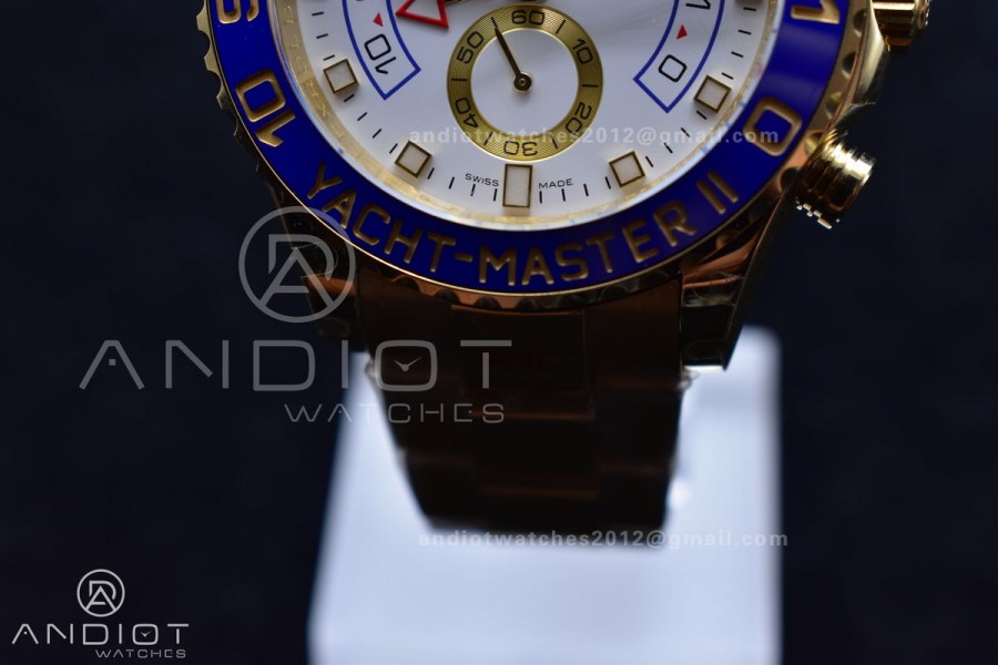 YachtMaster II 116688 YG KF 1:1 Best Edition White Dial on YG Bracelet A7750