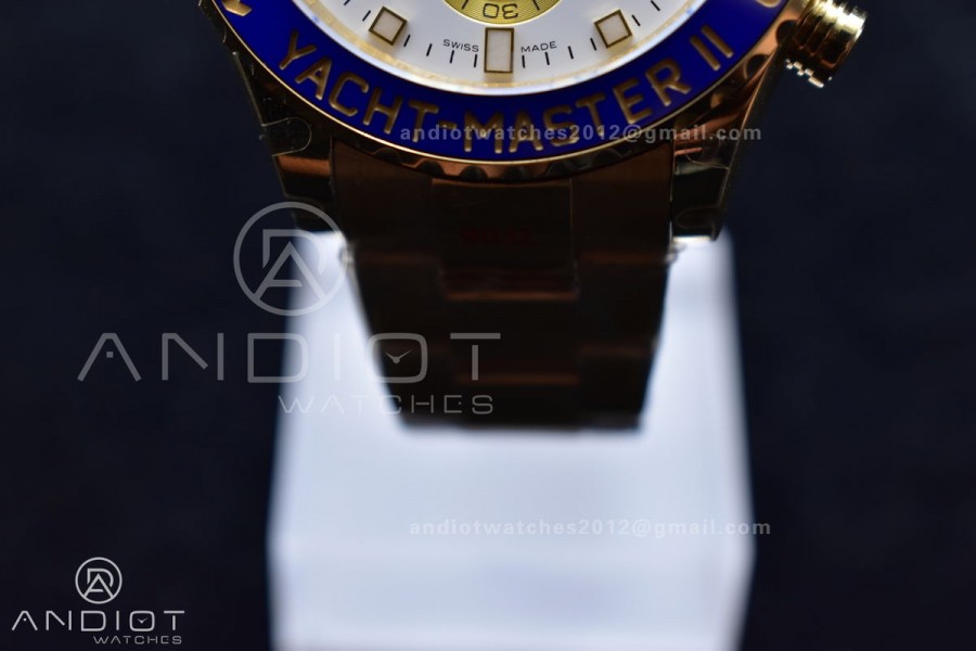 YachtMaster II 116688 YG KF 1:1 Best Edition White Dial on YG Bracelet A7750