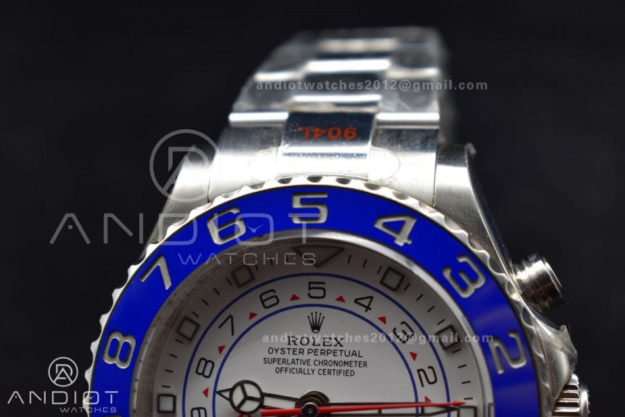 YachtMaster II 116689 SS GMF 1:1 Best Edition Blue Ceramic Bezel White Dial on SS Bracelet A7750