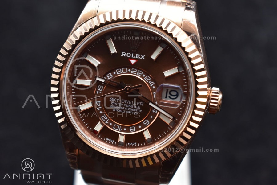 Skydweller RG Noob Best Edition Brown Dial on RG Bracelet A23J