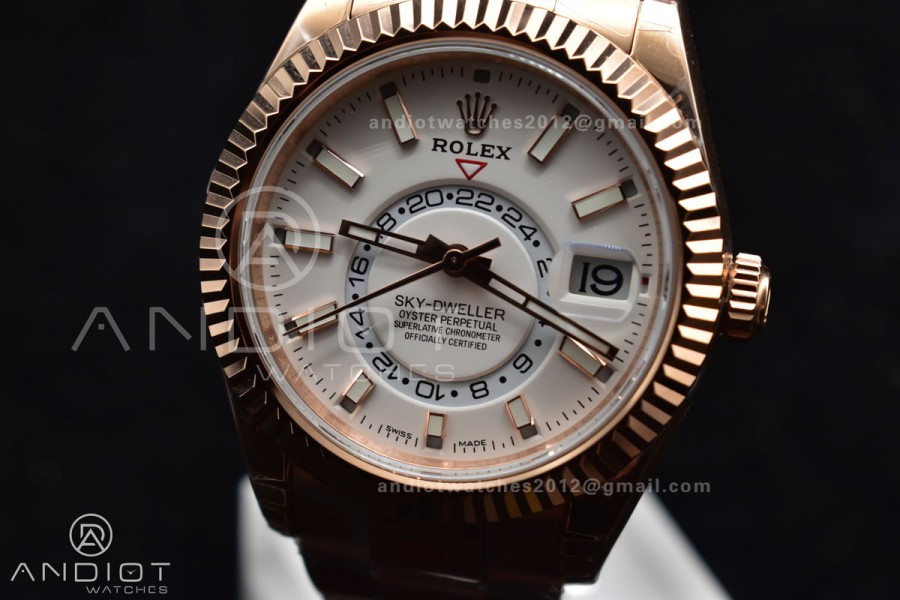 Skydweller YG Noob Best Edition White Dial on YG Bracelet A23J