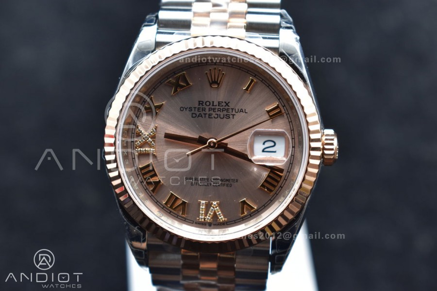 DateJust 36 SS/RG 126231 VSF 1:1 Best Edition 904L Steel RG Dial on Jubilee Bracelet VS3235