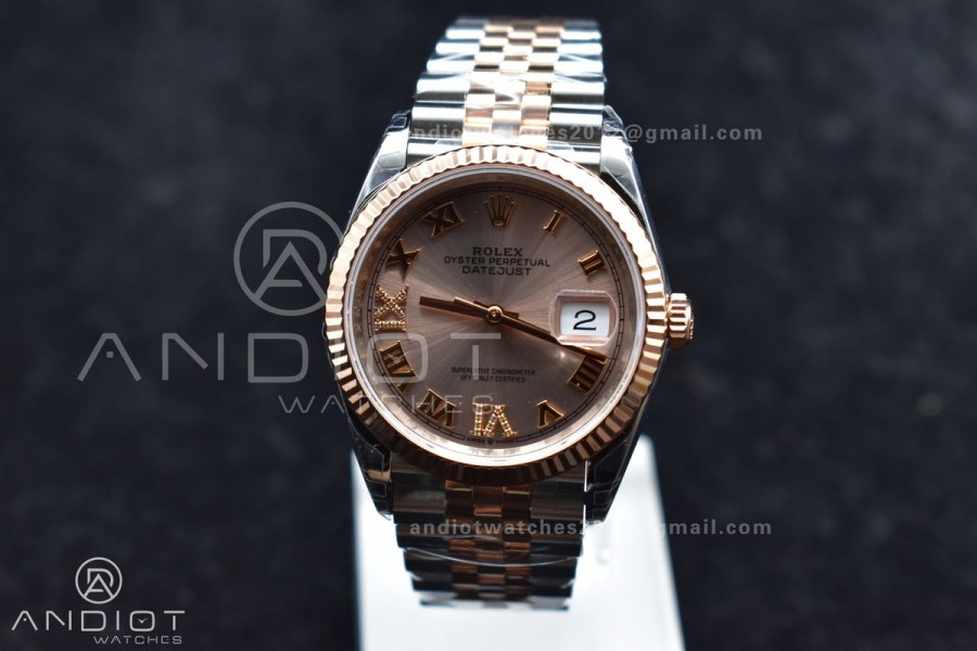 DateJust 36 SS/RG 126231 VSF 1:1 Best Edition 904L Steel RG Dial on Jubilee Bracelet VS3235