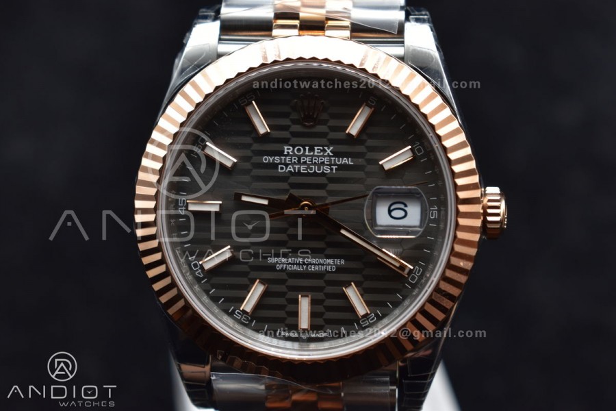 DateJust 41 126331 VSF 1:1 Best Edition 904L Steel Grey Dial On SS/RG Jubilee Bracelet VS3235