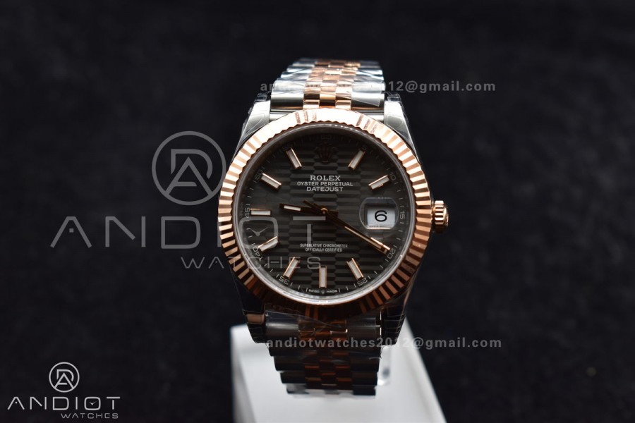 DateJust 41 126331 VSF 1:1 Best Edition 904L Steel Grey Dial On SS/RG Jubilee Bracelet VS3235