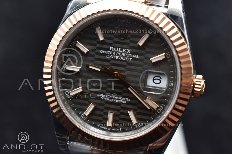 DateJust 41 126331 VSF 1:1 Best Edition 904L Steel Grey Dial On SS/RG Jubilee Bracelet VS3235