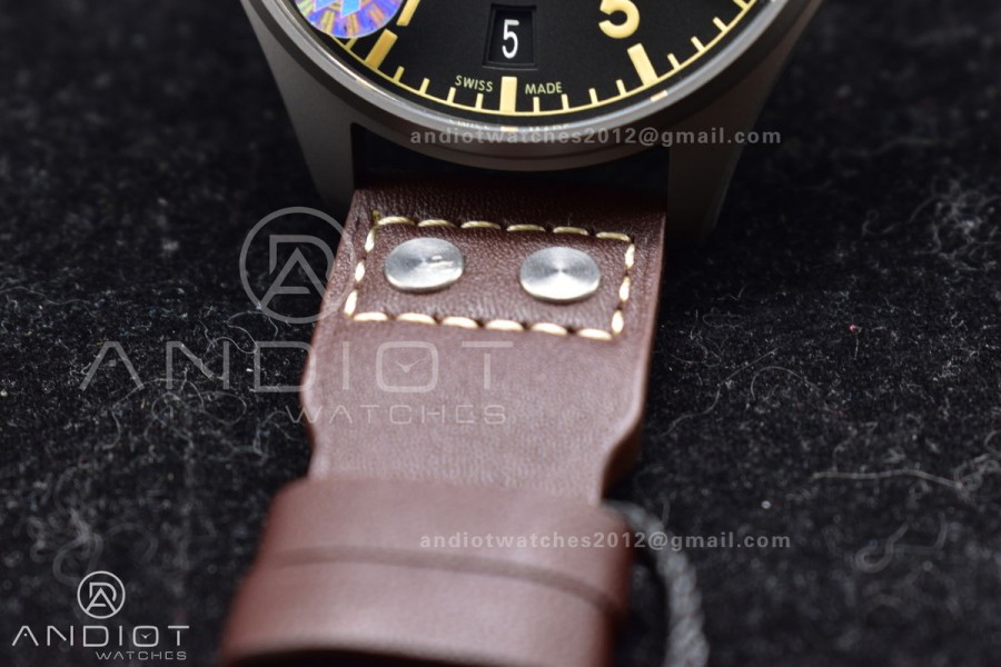 Big Pilot Real PR IW501004 ZF 1:1 Best Edition on Brown Leather Strap A52110