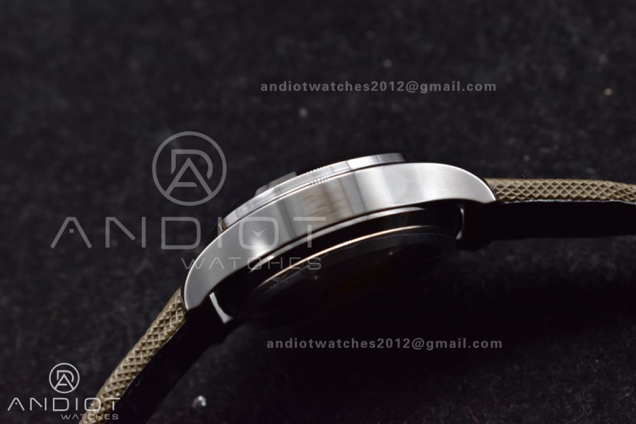 Pilot Chrono Top Gun IW389002 Real Ceramic ZF 1:1 Best Edition Gray Dial on Green Calfskin Strap A7750