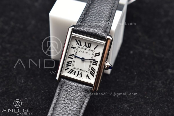 Tank Solo 27.5mm K11F SS White Dial on Black Leath...