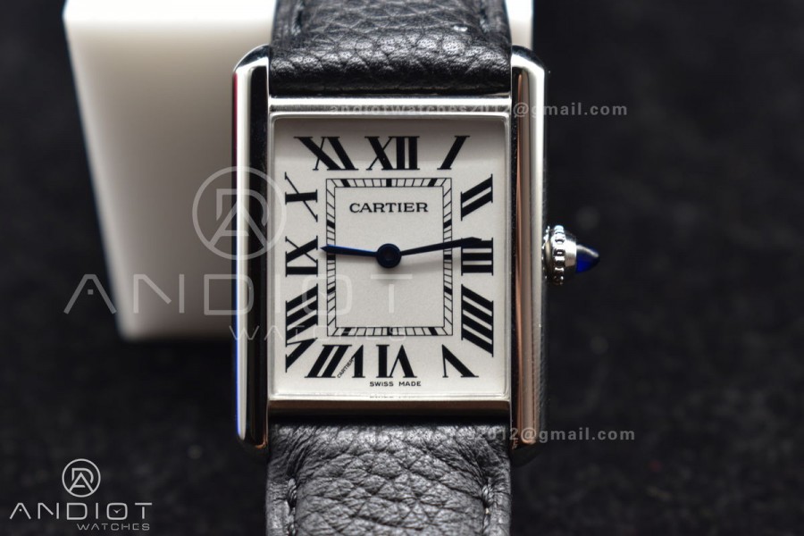 Tank Solo 27.5mm K11F SS White Dial on Black Leather Strap Ronda Quartz