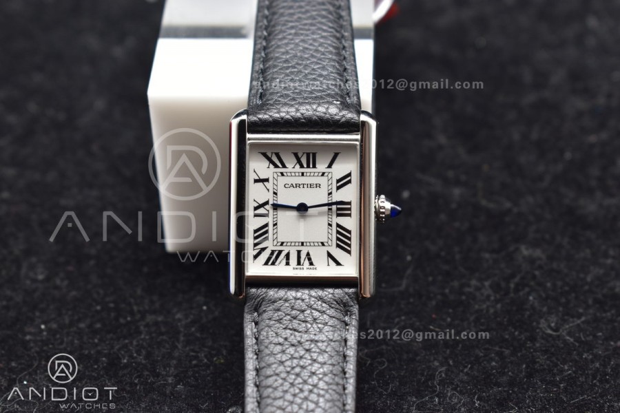 Tank Solo 27.5mm K11F SS White Dial on Black Leather Strap Ronda Quartz