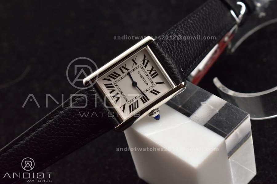 Tank Solo 27.5mm K11F SS White Dial on Black Leather Strap Ronda Quartz