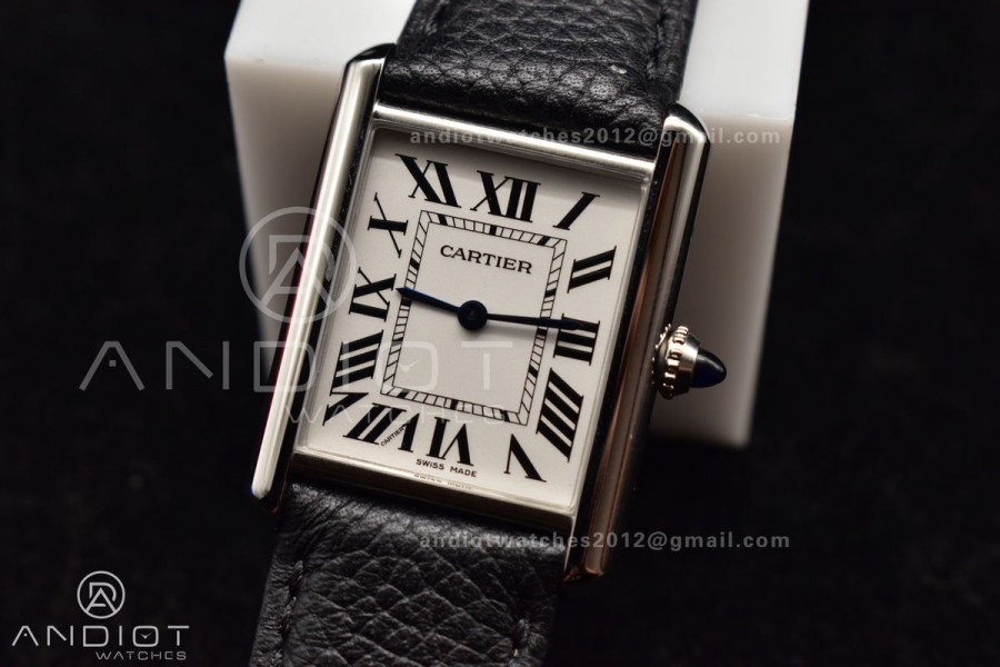 Tank Solo 27.5mm K11F SS White Dial on Black Leather Strap Ronda Quartz