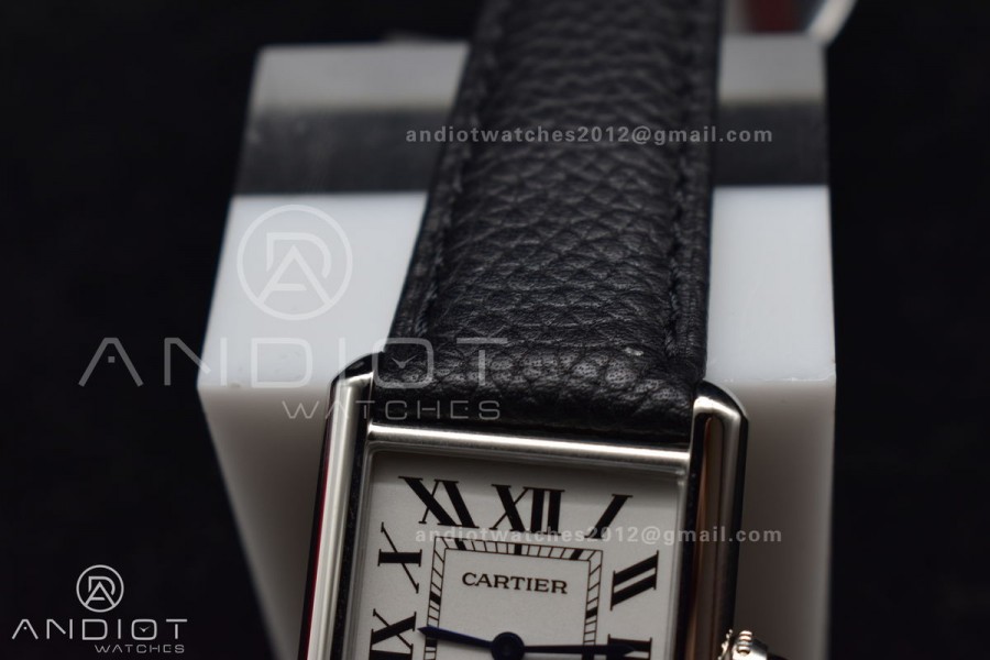 Tank Solo 27.5mm K11F SS White Dial on Black Leather Strap Ronda Quartz