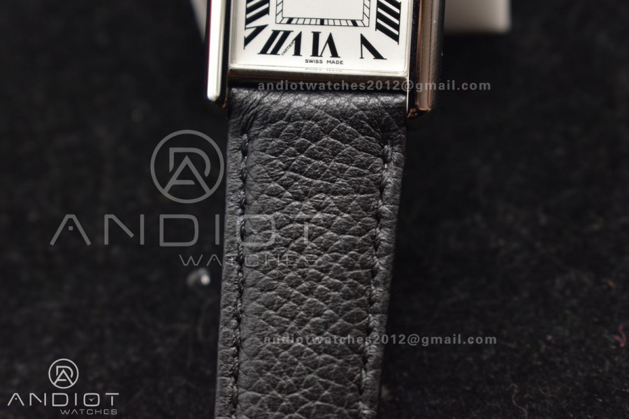 Tank Solo 27.5mm K11F SS White Dial on Black Leather Strap Ronda Quartz