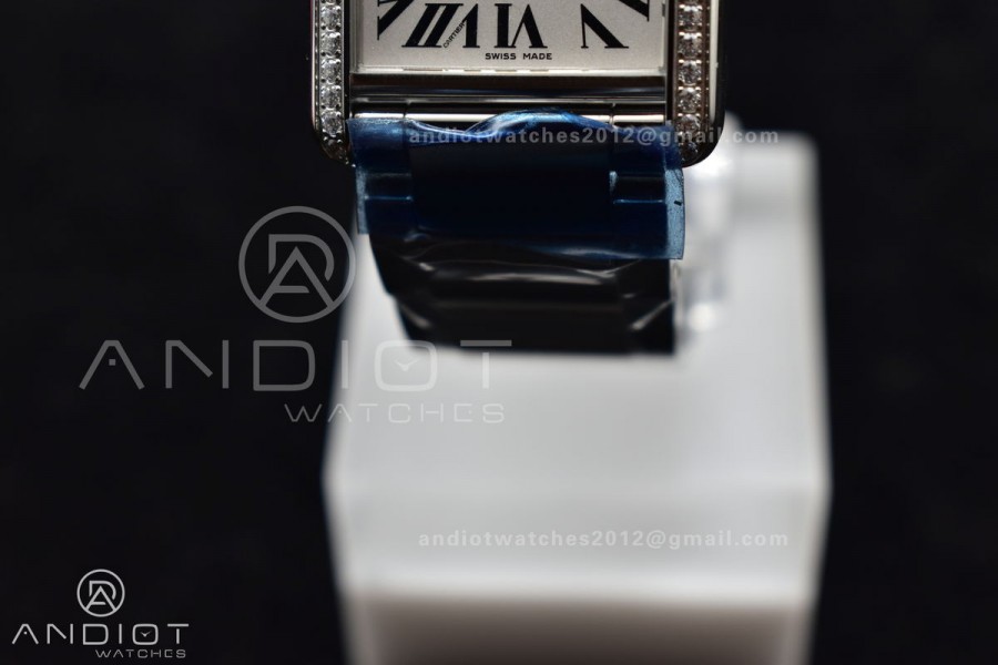 Tank Solo 27.5mm K11F SS White Dial With Diamond Bezel On SS Bracelet Ronda Quartz