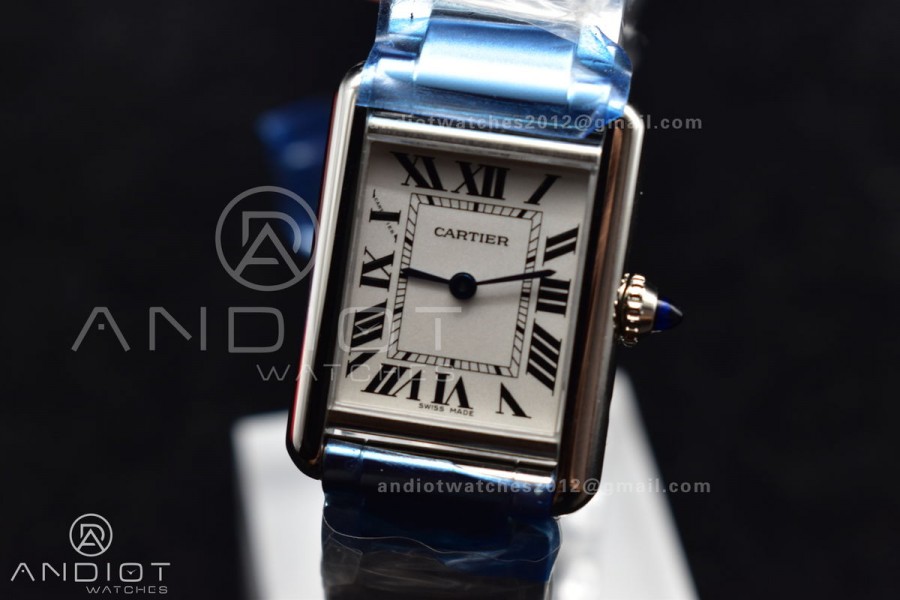 Tank Must Ladies 20.3mm SS K11F Best Edition White Dial on SS Bracelet Ronda Quartz