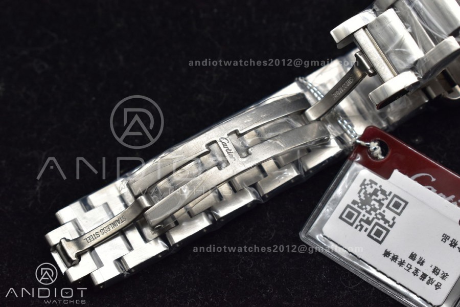 Tank Solo 20.3mm K11F SS White Dial With Diamond Bezel On SS Bracelet Ronda Quartz