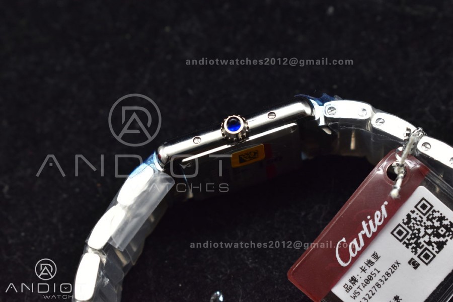 Tank Solo 20.3mm K11F SS White Dial With Diamond Bezel On SS Bracelet Ronda Quartz