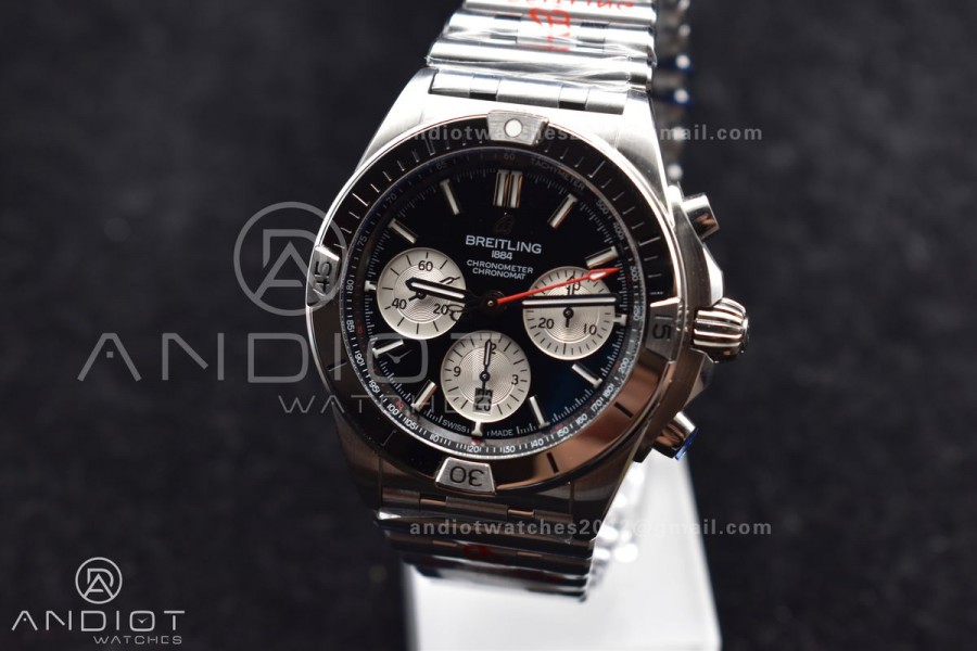 Chronomat B01 42mm SS BLSF 1:1 Best Edition Black Dial on SS Bracelet A7750