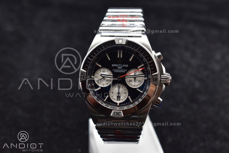 Chronomat B01 42mm SS BLSF 1:1 Best Edition Black Dial on SS Bracelet A7750