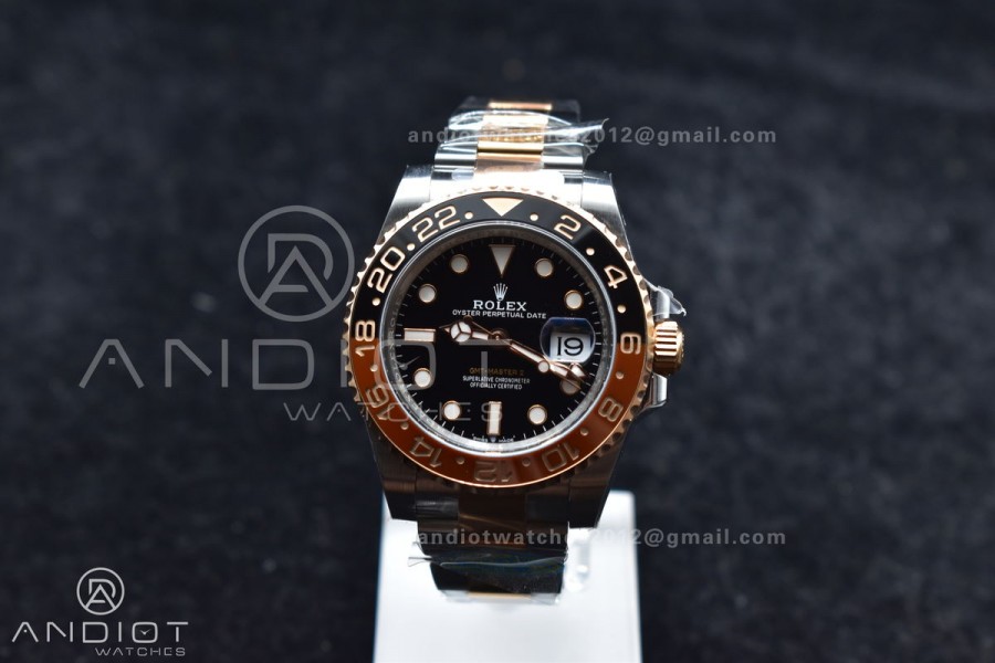 GMT-Master II 126711 CHNR Black/Brown Ceramic Clean Factory Best Edition on SS/RG Bracelet DD3285 CHS