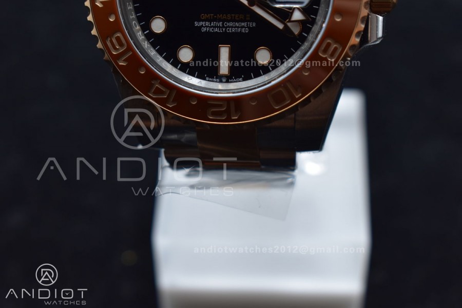 GMT-Master II 126711 CHNR Black/Brown Ceramic Clean Factory Best Edition on SS/RG Bracelet DD3285 CHS