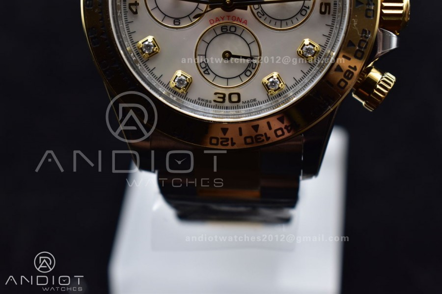 Daytona 116503 Clean 1:1 Best Edition White Mother Of Pearl Diamond Dial on SS/YG Bracelet SA4130 V2 