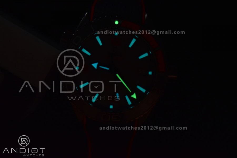 Planet Ocean 43.5mm SS VSF 1:1 Best Edition Black/Orange Bezel Gray Dial on Nylon Strap A8900 Super Clone V2