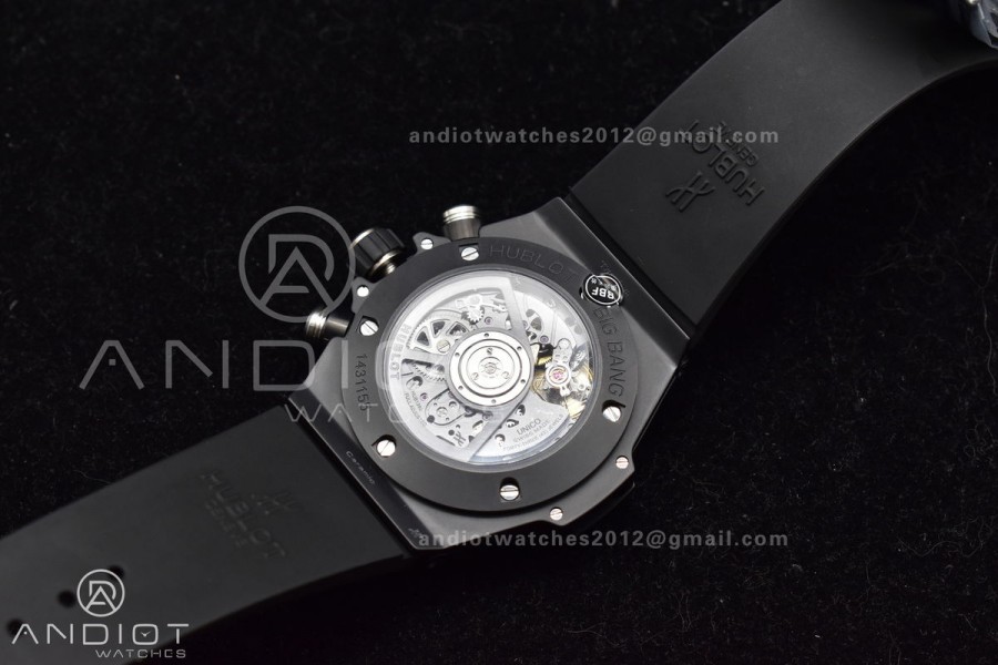 Hublot Big Bang Unico Full Black ZF 1:1 Best Edition Skeleton Dial on Black Rubber Strap A1280