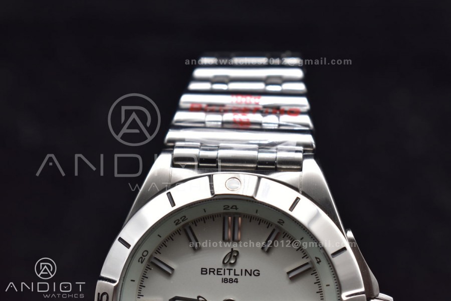 Breitling BLS Factory Chronomat Automatic 1:1 Best Edition GMT 40mm White Dial On SS Bracelet A2836
