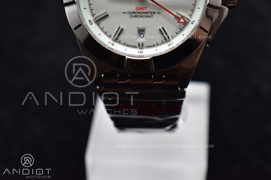 Breitling BLS Factory Chronomat Automatic 1:1 Best Edition GMT 40mm White Dial On SS Bracelet A2836