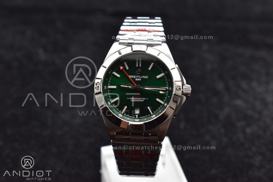 Breitling BLS Factory Chronomat Automatic 1:1 Best Edition GMT 40mm Green Dial On SS Bracelet A2836