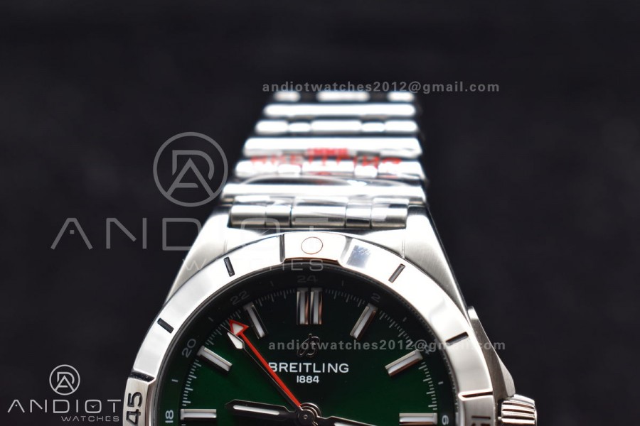 Breitling BLS Factory Chronomat Automatic 1:1 Best Edition GMT 40mm Green Dial On SS Bracelet A2836
