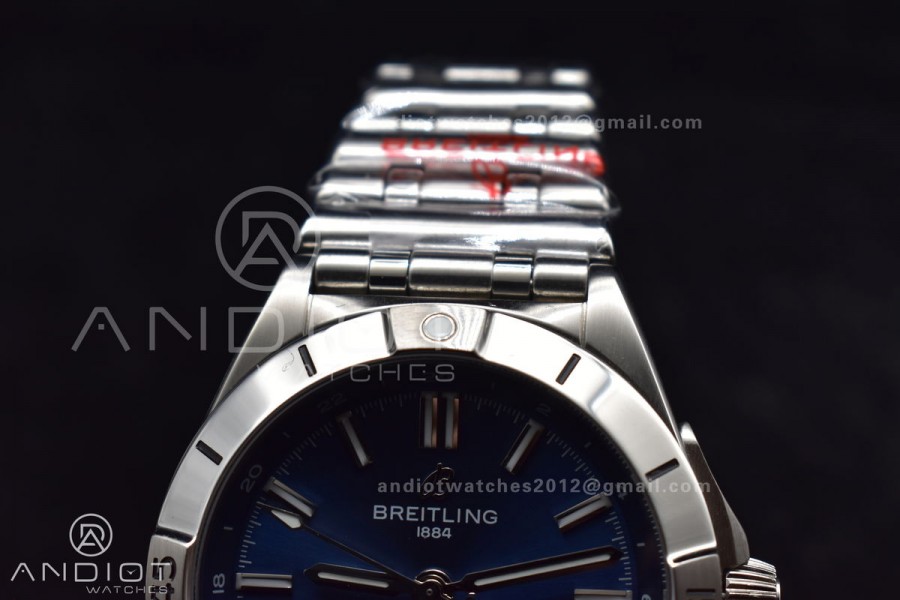 Breitling BLS Factory Chronomat Automatic 1:1 Best Edition GMT 40mm Blue Dial On SS Bracelet A2836