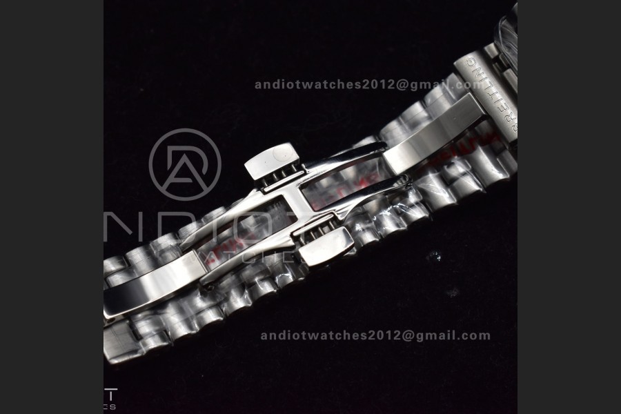 Breitling BLS Factory Chronomat Automatic 1:1 Best Edition GMT 40mm Blue Dial with Inner Yellow Rim On SS Bracelet A2836